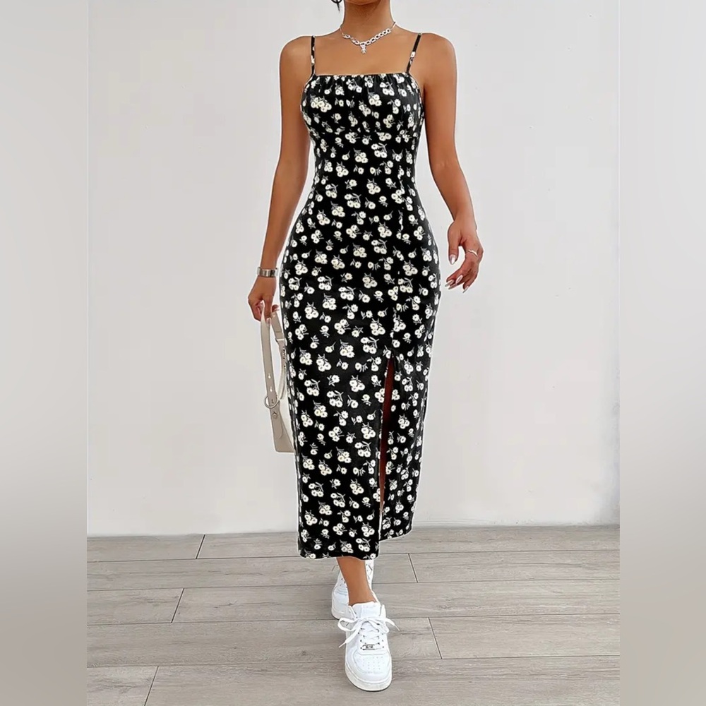 Floral Black Dress